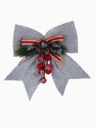 Ёлочная игрушка «Зимнее волшебство. Бант - шишки, ягодки» пластик, 21×18 см, серебро - Фото 3