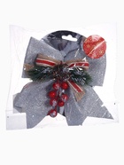 Ёлочная игрушка «Зимнее волшебство. Бант - шишки, ягодки» пластик, 21×18 см, серебро - Фото 8