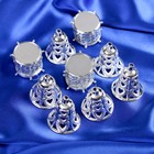 Ёлочные игрушки 9 шт. «Зимнее волшебство. Кружева» пластик, серебро - Фото 1