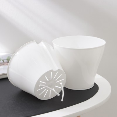 Кашпо для цветов со вставкой «Афина», 1 л, белое