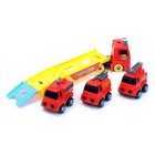 Конструктор винтовой «Пожарный автовоз», с 3 машинками - Фото 4