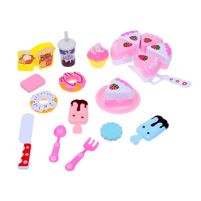 Игровой набор продуктов «Тортик», с посудой - фото 1898222406