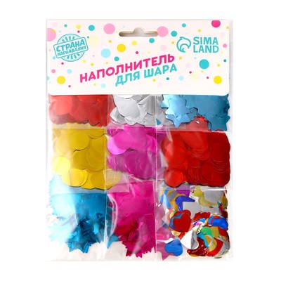 Наполнитель для шаров, конфетти «Ассорти», набор 9 шт. по 4.5 г