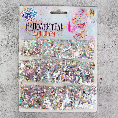 Наполнитель для воздушных шаров «Шестиугольник», 0,3 см, набор 9 шт., цвет серебро