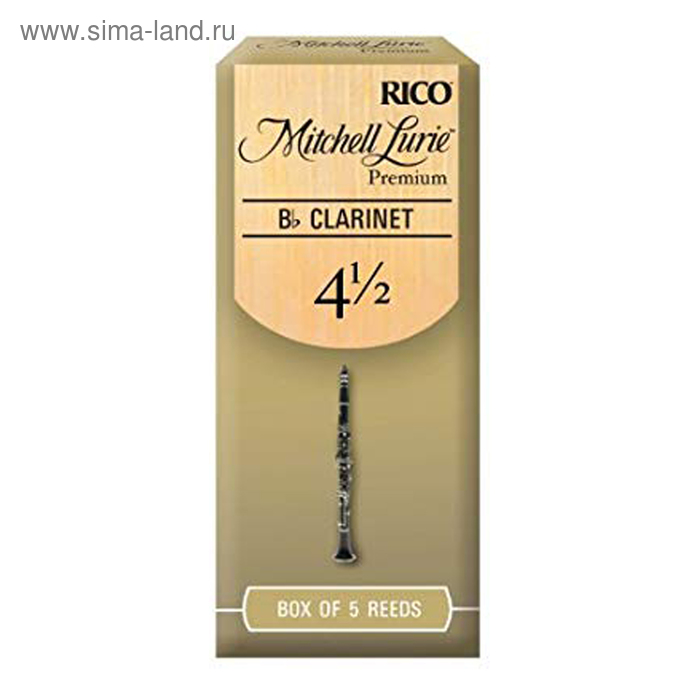 Трости Rico RMLP5BCL450 Mitchell Lurie Premium для кларнета Bb, размер 4.5, 5шт - Фото 1