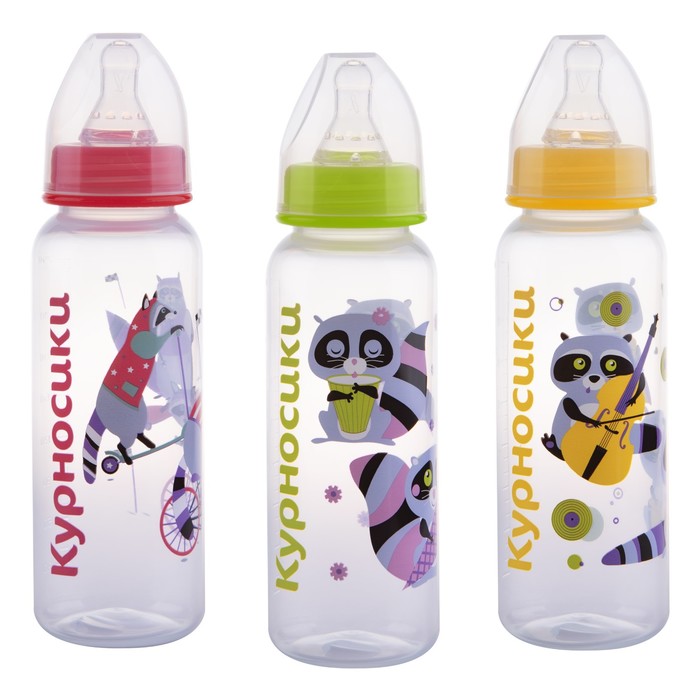 Бутылочка с крышкой и силиконовой соской, 250 мл, цвета МИКС - Фото 1