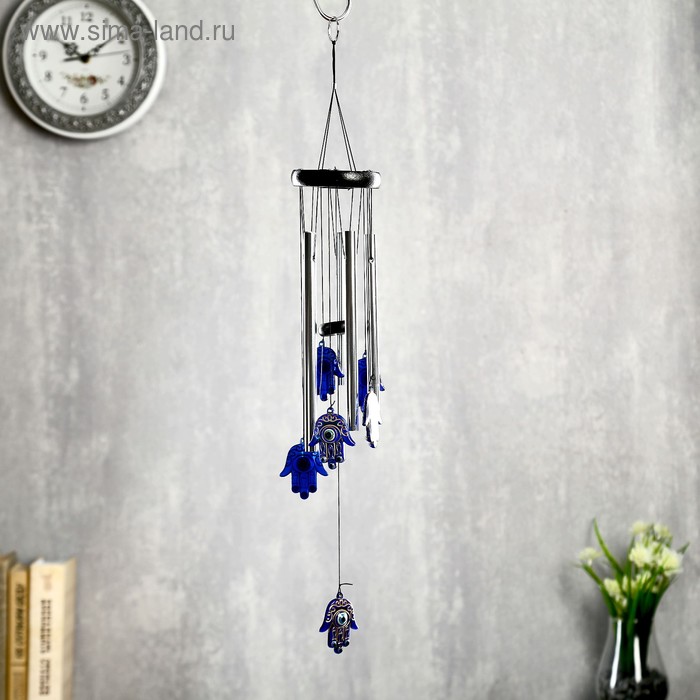 Музыка ветра «Ладонь с талисманом», металл, 5 трубок, 6 рук 50×8.5×8.5 см - Фото 1