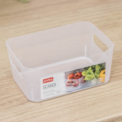 Ящик для хранения без крышки Scandi, 1.2 л, 17×12×7.5 см, прозрачный