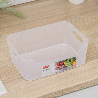 Ящик для хранения без крышки Scandi, 3.1 л, 24×17×9 см, прозрачный