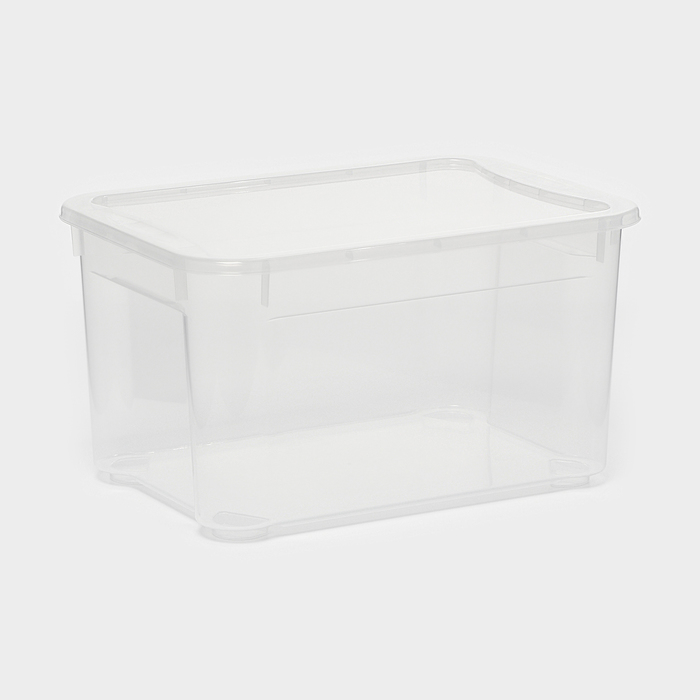 Ящик для хранения с крышкой «Кристалл XS Plus», 16 л, 38,9×27,5×21,5 см, цвет прозрачный