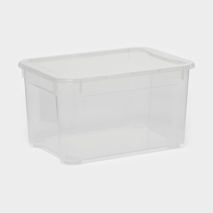 Ящик для хранения «Кристалл XS Plus», 16 л, 38.9×27.5×21.5 см, с крышкой, прозрачный - Фото 1