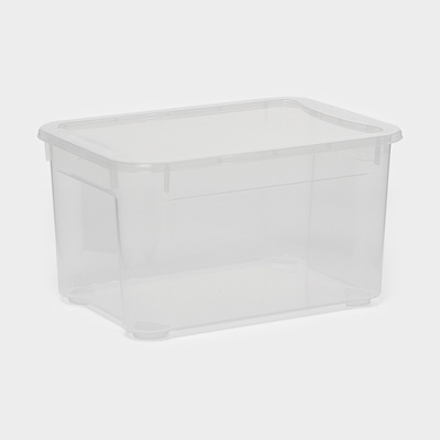 Ящик для хранения «Кристалл XS Plus», 16 л, 38.9×27.5×21.5 см, с крышкой, прозрачный