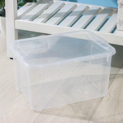 Ящик для хранения «Кристалл XS Plus», 16 л, 38.9×27.5×21.5 см, с крышкой, прозрачный