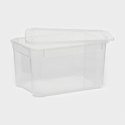 Ящик для хранения «Кристалл XS Plus», 16 л, 38.9×27.5×21.5 см, с крышкой, прозрачный