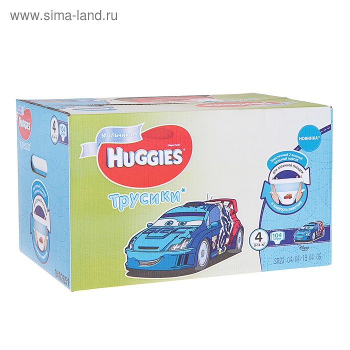 Подгузники-трусики Huggies Ultra Comfort Disney Box Mega Pack размер 4, для мальчиков, 9-14 кг, 104 шт - Фото 1