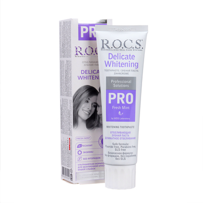 Зубная паста R.O.C.S. PRO Fresh Mint, «Деликатное отбеливание», 135 г