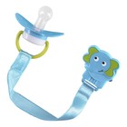 Соска - пустышка силиконовая классическая, с цепочкой и прищепкой, от 0 мес., цвета МИКС - Фото 10