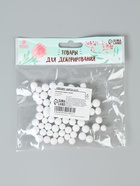 Фигурка для поделок и декора «Шар», набор 55 шт., размер 1 шт.: 0.5 — 1 см, цвет белый - Фото 4