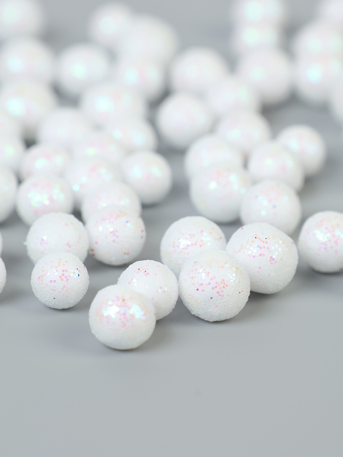 Фигурка для поделок и декора «Шар», набор 55 шт., размер 1 шт.: 0.5 — 1 см, цвет белый - Фото 1