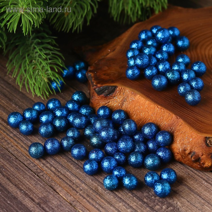 Фигурка для поделок и декора «Шар», набор 40 шт., размер 1 шт. 0.8-1.2 см, цвет синий - Фото 1