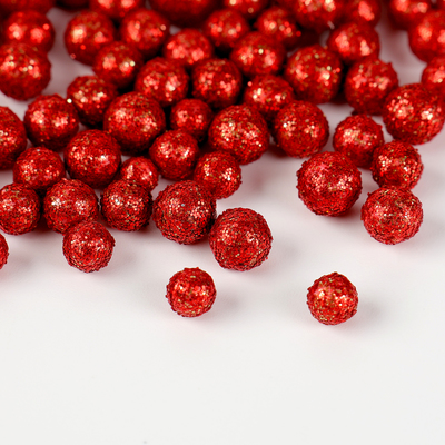 Фигурка для поделок и декора «Шар», набор 80 шт., размер 1 шт. — 0.5 см, красная
