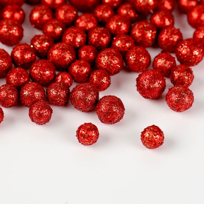 Фигурка для поделок и декора «Шар», набор 80 шт., размер 1 шт. — 0.5 см, красная - Фото 1