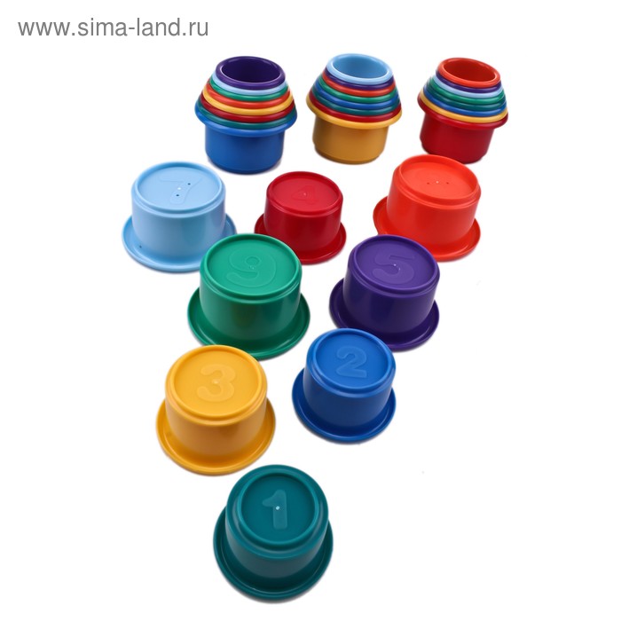 Игрушка-пирамидка "Чудо пирамидка" 8 стаканчиков, МИКС - Фото 1