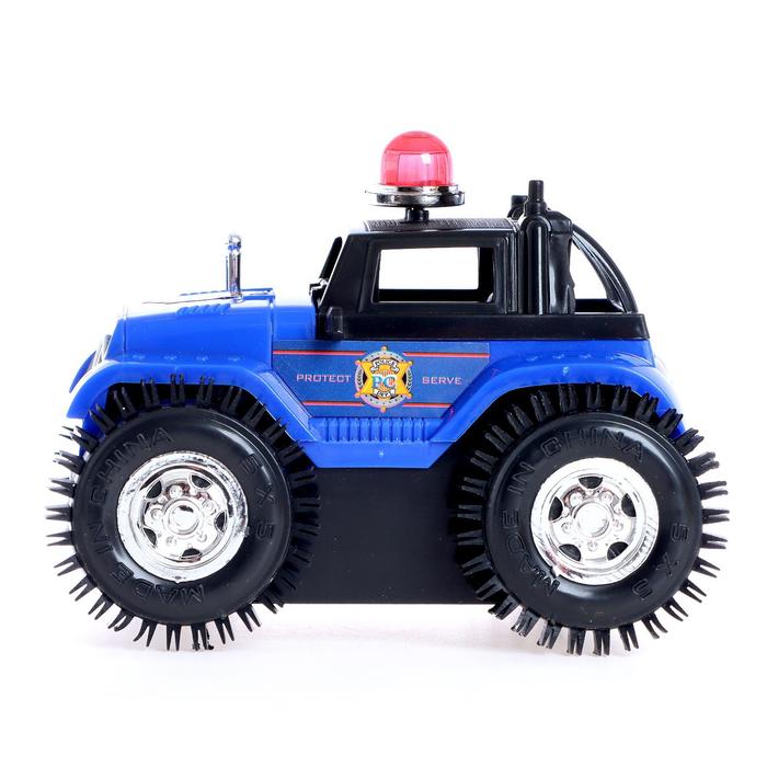 Машина перевёртыш радиоуправляемая «Полиция», работает от батареек, цвет синий - фото 1884945556