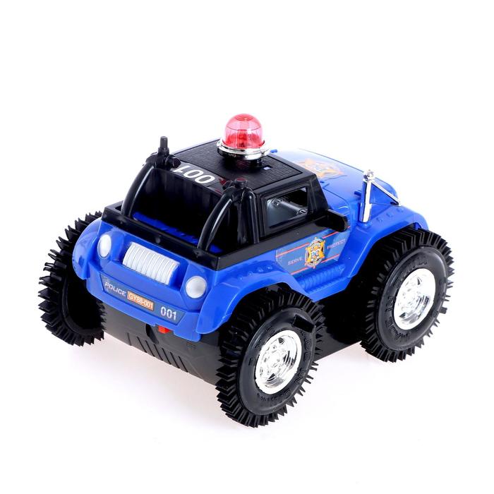 Машина перевёртыш радиоуправляемая «Полиция», работает от батареек, цвет синий - фото 1884945557