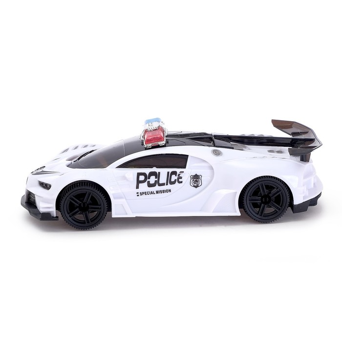 Машина «Полиция», световые и звуковые эффекты, работает от батареек, цвет белый - фото 1887886675