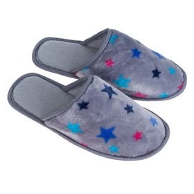 Тапочки женские домашние TAP MODA, размер 36-37, серые, принт звёзды  (артикул 4417318)  большой выбор товаров оптом и в розницу по низким ценам с доставкой