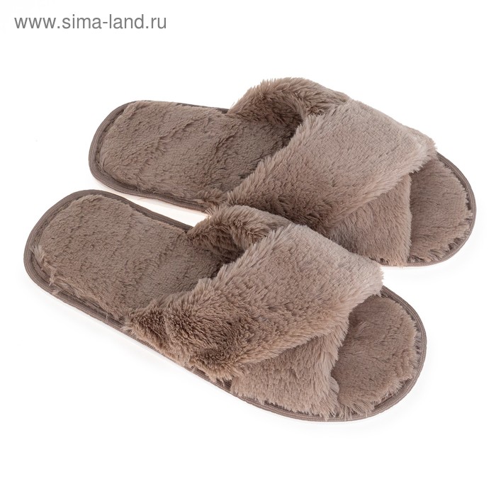 Тапочки женские цвет кофе, размер 35 - Фото 1