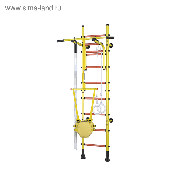 Детский спортивный комплекс Polini Sport Turbo, пристенный, желтый - Фото 1