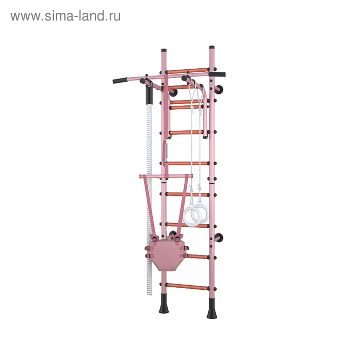 Детский спортивный комплекс Polini Sport Turbo, пристенный, розовый - Фото 1