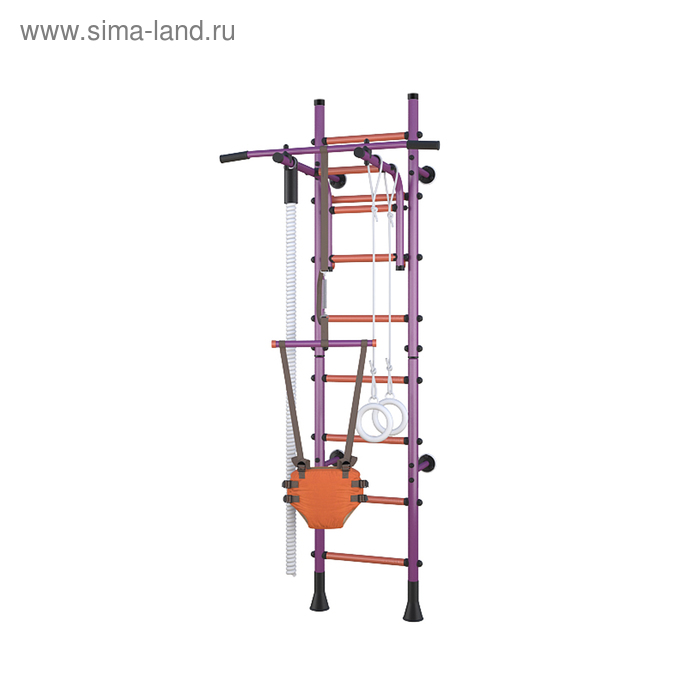 Детский спортивный комплекс Polini Sport Turbo, пристенный, фиолетовый - Фото 1