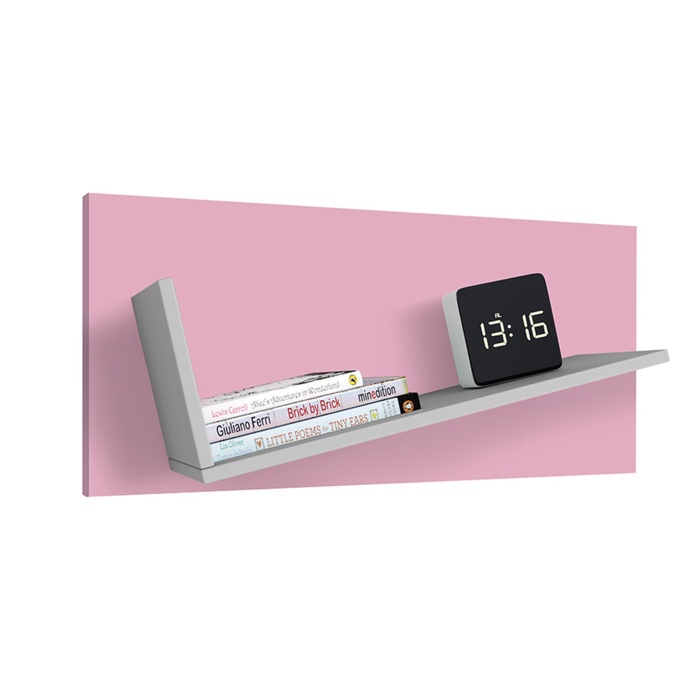 Полка Polini kids Mirum 5Y 800, серый-розовая - Фото 1