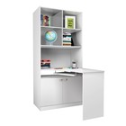 Стеллаж двухсекционный Polini kids Fun 1230 со столом, цвет белый - фото 115645636