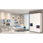 Шкаф трехсекционный Polini kids Mirum 2330, белый - Фото 3