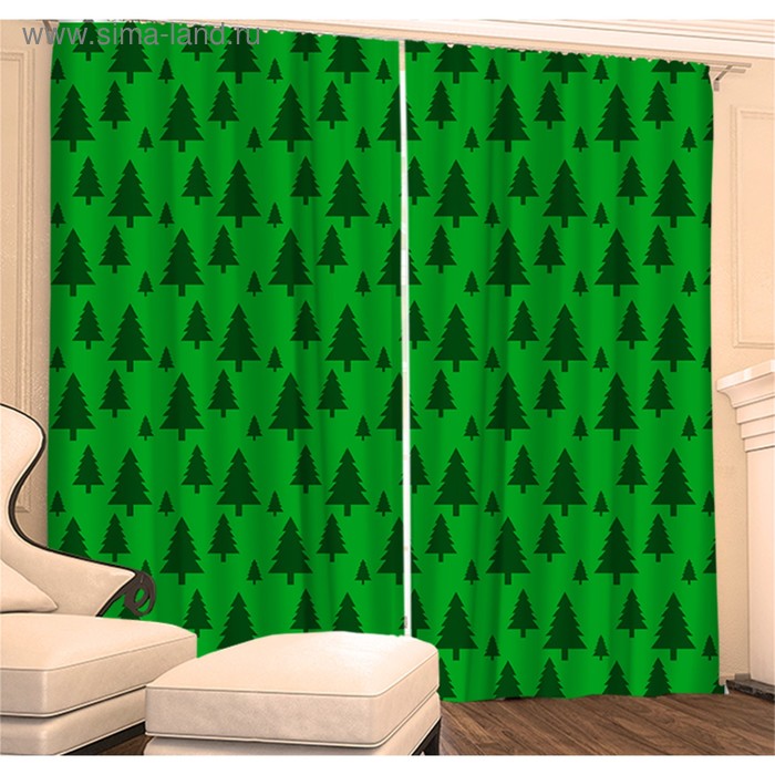 Фотошторы Новогоднее настроение 02 145х260 см 2шт, габардин 160гр/м2, пэ100% - Фото 1