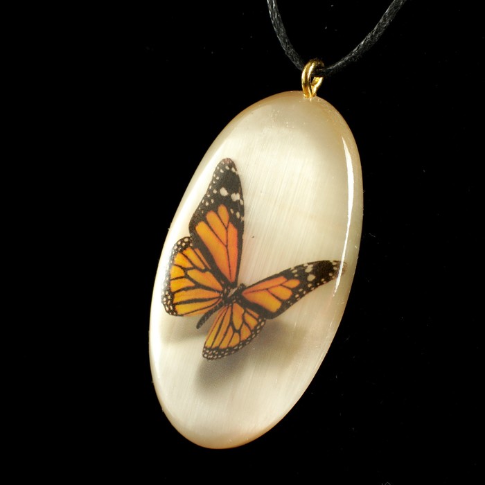 Кулон «Бабочки», 3D, 3×5,5 см, селенит - фото 1908478623