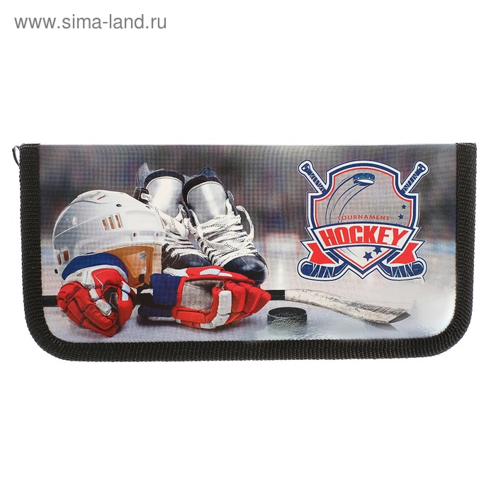 Пенал 1 секция, 90 х 190 мм, ламинированный картон, «Оникс», ПКК 02- 5, Hockey - Фото 1