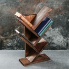 Книжная полка 32 х 15 х 59 см, 5 полок, цвет тёмный, сосна - Фото 1