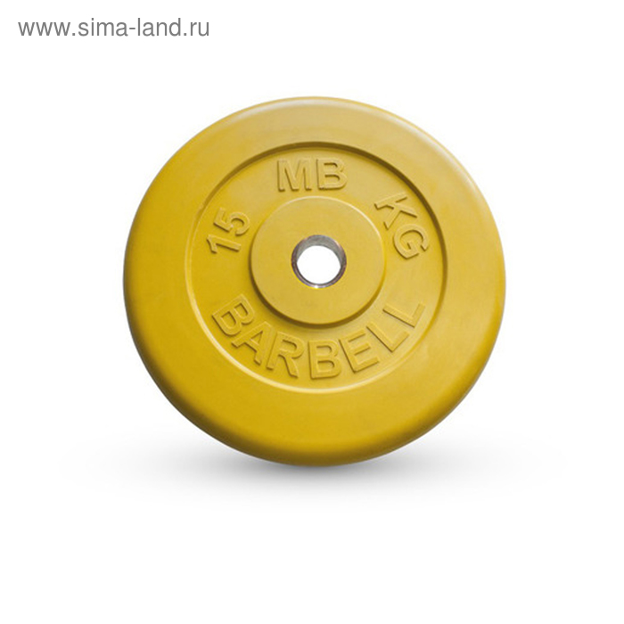 Диск обрезиненный d31 мм цветной 15 кг цвет жёлтый 6144₽