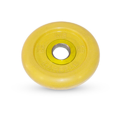 Диск обрезиненный d=51 мм цветной 1,25 кг, цвет жёлтый