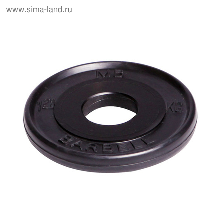 Диск олимпийский d=51 мм, цвет чёрный, 1,25 кг - Фото 1