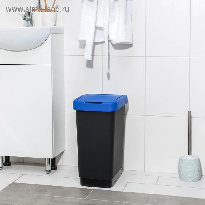 Контейнер для мусора «Твин», 25 л, синий - Фото 1