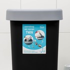 Контейнер для мусора «Твин», 25 л, цвет серый - фото 9761371