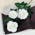 Цветы искусственные "Роза триада" 7*62 см, белый - фото 319789042
