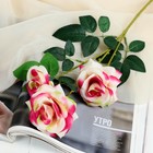 Цветы искусственные "Роза тройная" 6х61 см, бело-розовый - фото 318216837