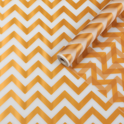 Пленка для цветов, матовая,"Зигзаг", золотой, 0,6 х 10,4 м